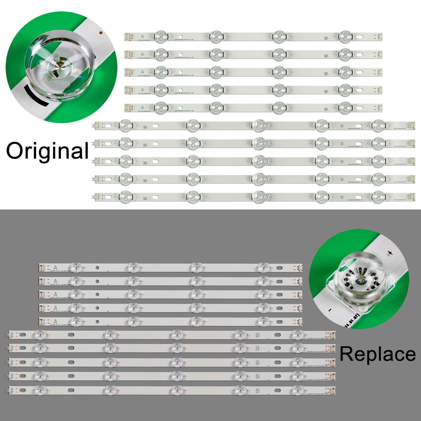 J-155 LED BACKLIGHT STRIP FOR 50LF6300 50LB551U 50LB551V 50lb5600 50LB5610 50LB561V 50LB5620 50LB570B 50LB570U 50LB570V 50LB572U 50LB572V 50LB5800 50LB580 B 50LB580N 50LB580U 50LB580V 50LB5820 50LB582B 50LB582U 6916L-1978A 6916L-1979A DRT 3.0 50 A/B