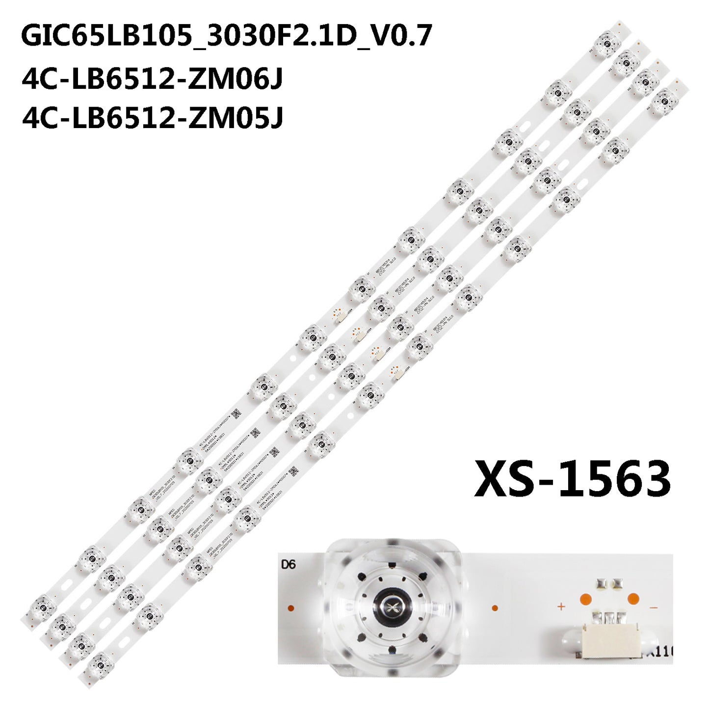 XS-1563 For TCL 4C-LB6512-ZM06J/05J GIC65LB105_3030F2.1D_V0.7_20200709 65HR330M12A1 V0 65G60 6533F9 65V690 D65A6 65A465 65V2D 65L8 65F8