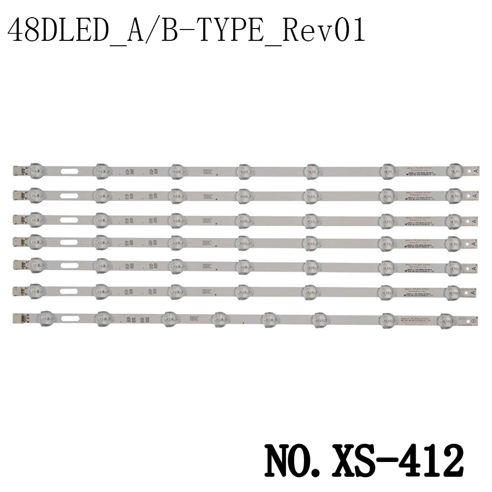 XS-412 7Pcs/Set LED Backlight Strip VESTEL 48''TV P48LED14 49DLED 48DLED_A-TYPE_Rev01 B 48SD6100 48FA5000 48R2010FM 48HBT62U