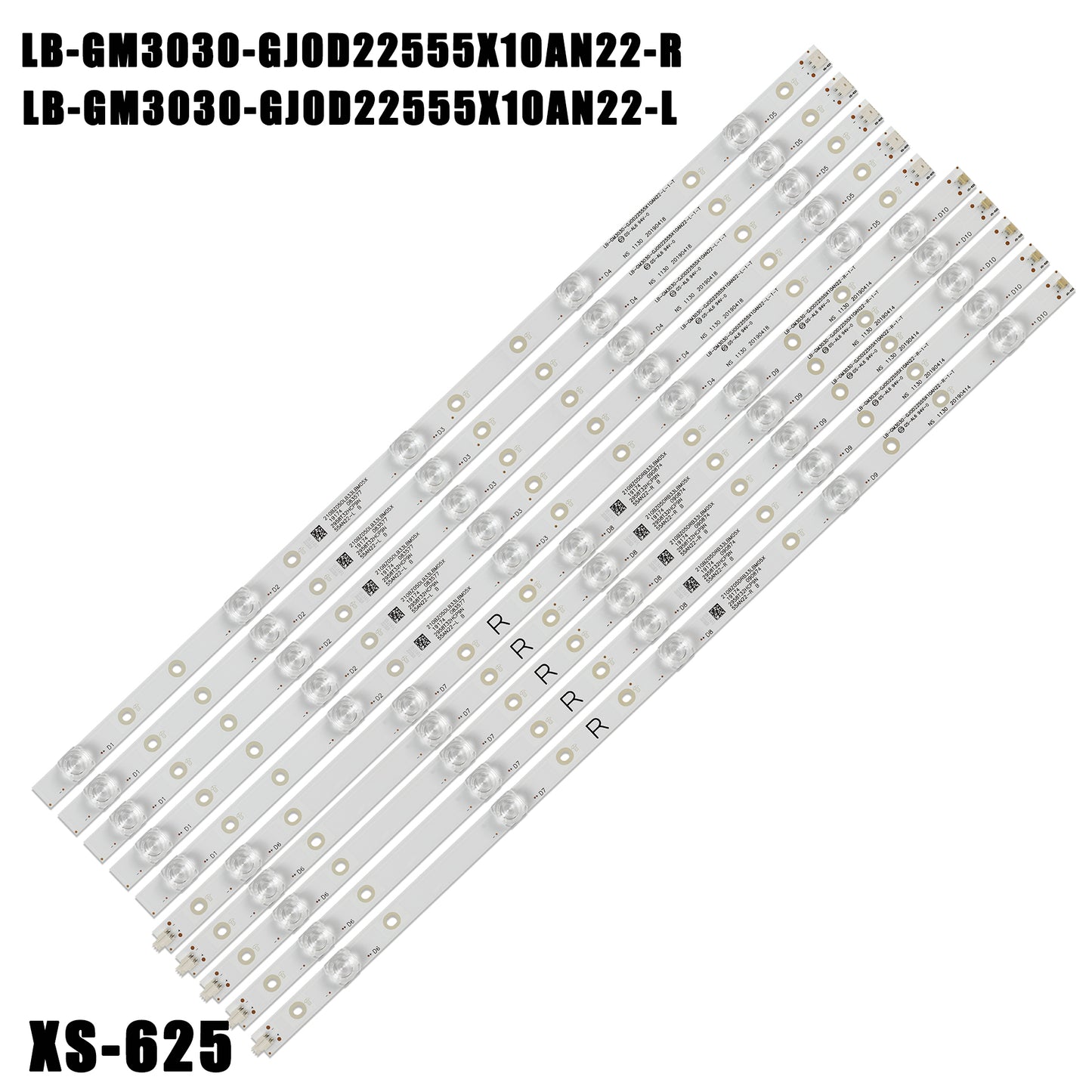 XS-625 10Pcs/Set For 55pus6804 LB-GM3030-GJ0D22555X10AN22-R-1-HLT 55pus7304 55pus6704 55PUS7394 55PUS7504 55PUS6754 TPT550J1-QUBH84.K 55PUS6804/1 2 55PUS7334/12 55PUS5670/12 55PUS6704/12