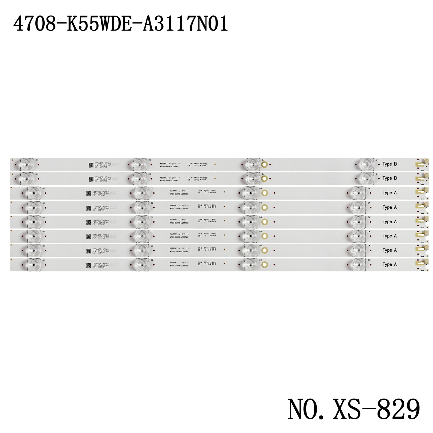 XS-829 LED BACKLIGHT STRIP FOR 55PUF7194 4708-K55WDE-A3117N01 4708-K55WDE-A5117N01 4708-K55WDE-A5117N11 K550WDE1 A3 N11 K550WDE1 A5
