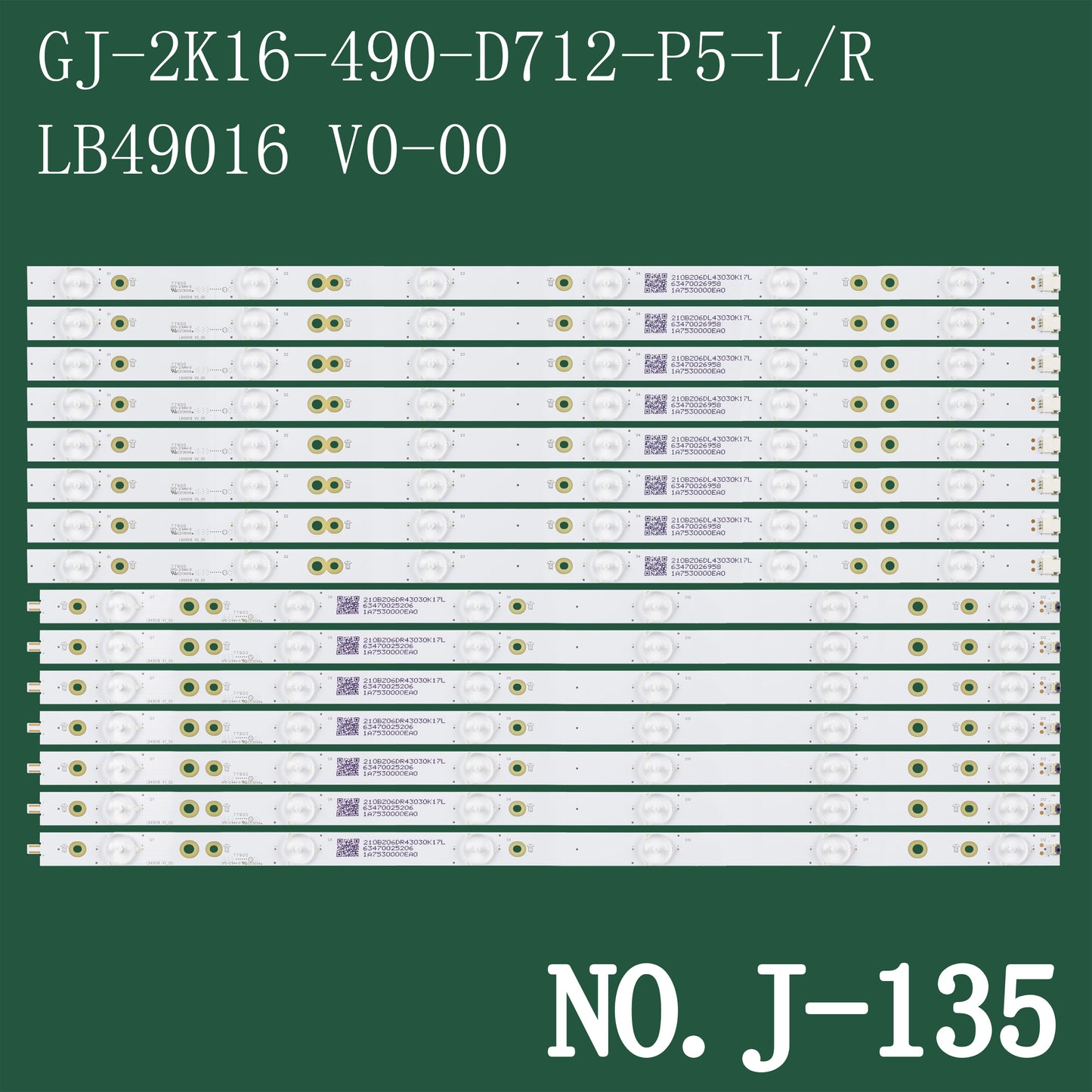 J-135 FOR 49PUH6101 49PUS6201 49PUS6262 49PUS6401 49PUS6432 49PUS6501 49PUS6551 49PUS6561 49PUS7272 49PUT6400 49PFS4131/12 49PFS4132/12 49PF S5301/12 49PFS5531/12 49PFT4909/12 GJ-2K16-490-D712-P5-L/R LB49016 V0-00 LB49016 V1-00