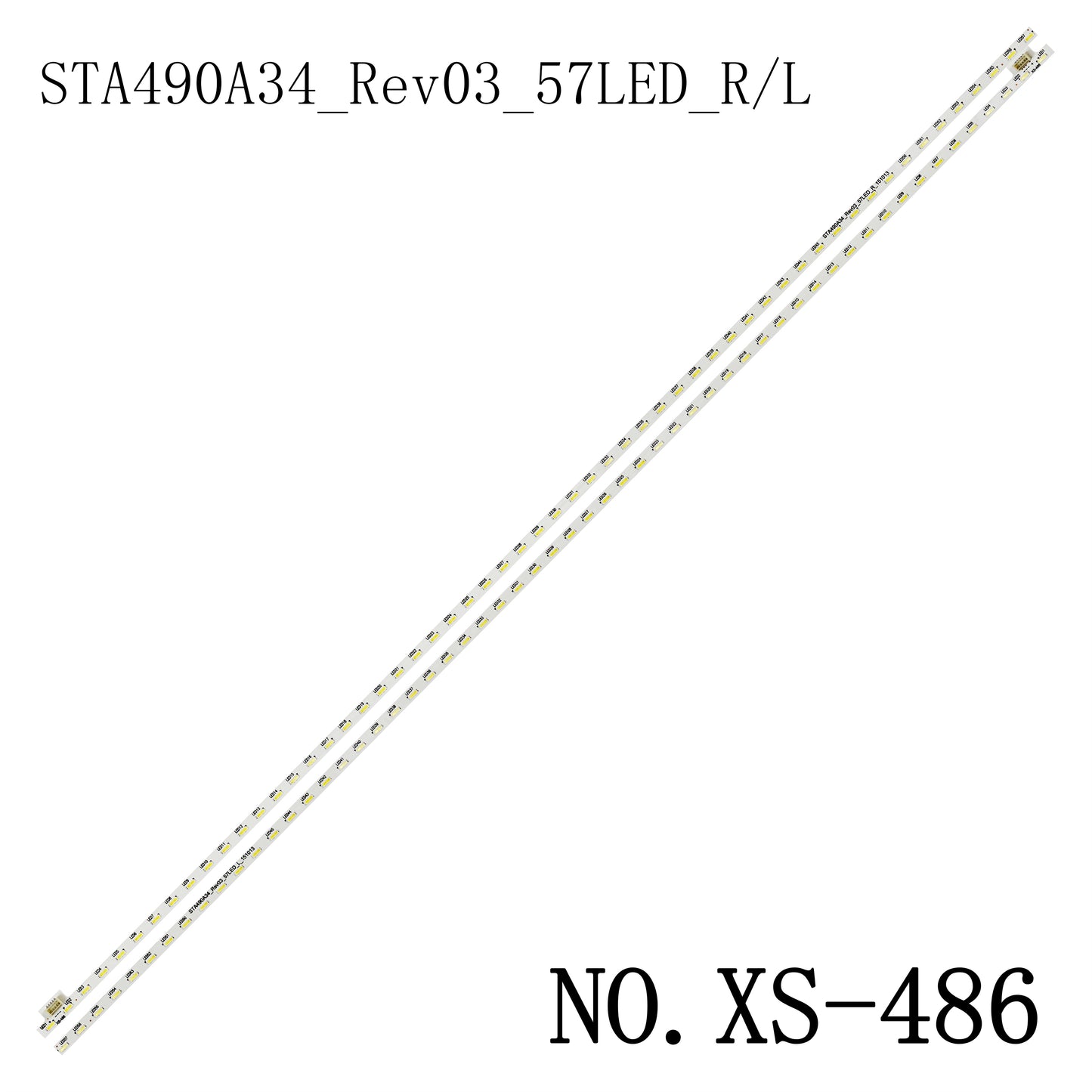 XS-486 2Pcs/Set LED Strip KDL-49WD752 KDL-49WD755 KDL-49WD756 KDL-49WD758 KDL-49WD751 STA490A34_Rev03_57LED_L R_151013