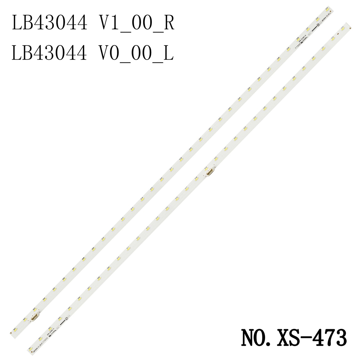 XS-473 2Pcs/Set LED Backlight Strip LB43044 V1_00_R LB43044 V0_00_L T430HVF03.274.43T08 465MM 33LEDs
