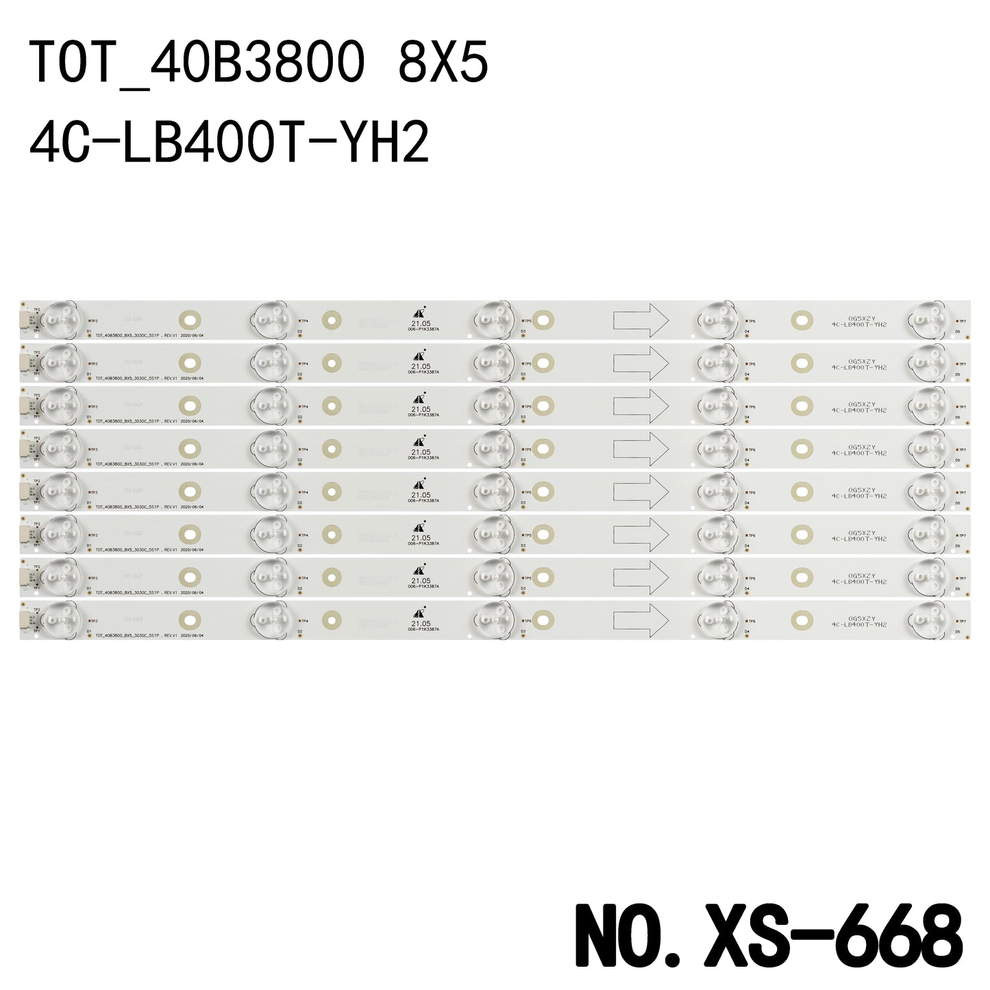 XS-668 LED BACKLIGHT STRIP FOR Ph40b28 Ph40b28dsgw PLE-4005FHD 006-P1K3387B LVF4000T E1 V1 LVF4000T E1 V4 LEKT40B3800 L40B2800 TOT_40B3800 8X5 4C-LB400T-YH2 4C- LB400T-YH7
