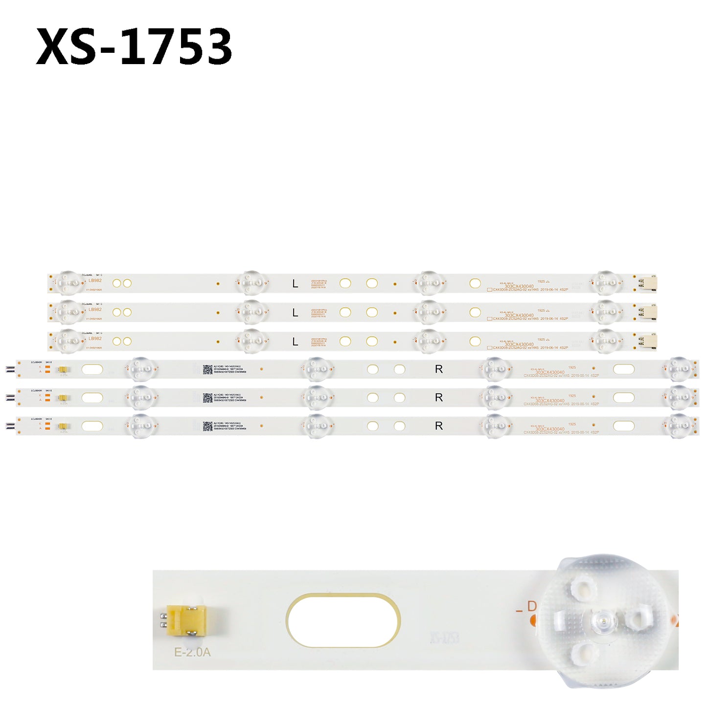 XS-1753 CX43D08-ZC52AG-02 303CX430040 For SKYTECH SST-4340C SLT-4340C Telefunken TF-LED43S01T2S