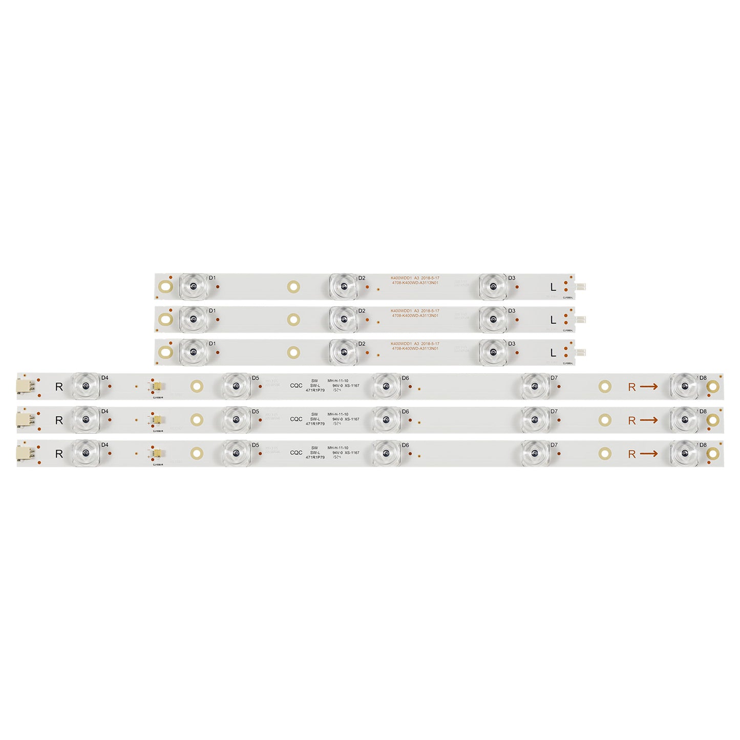 XS-1167 100% New 9pcs/Kit LED Strips for 55 TV MS-L1239-L V2 MS-L1239-R V2 MS L1239 L V2 MS L1239 R V2