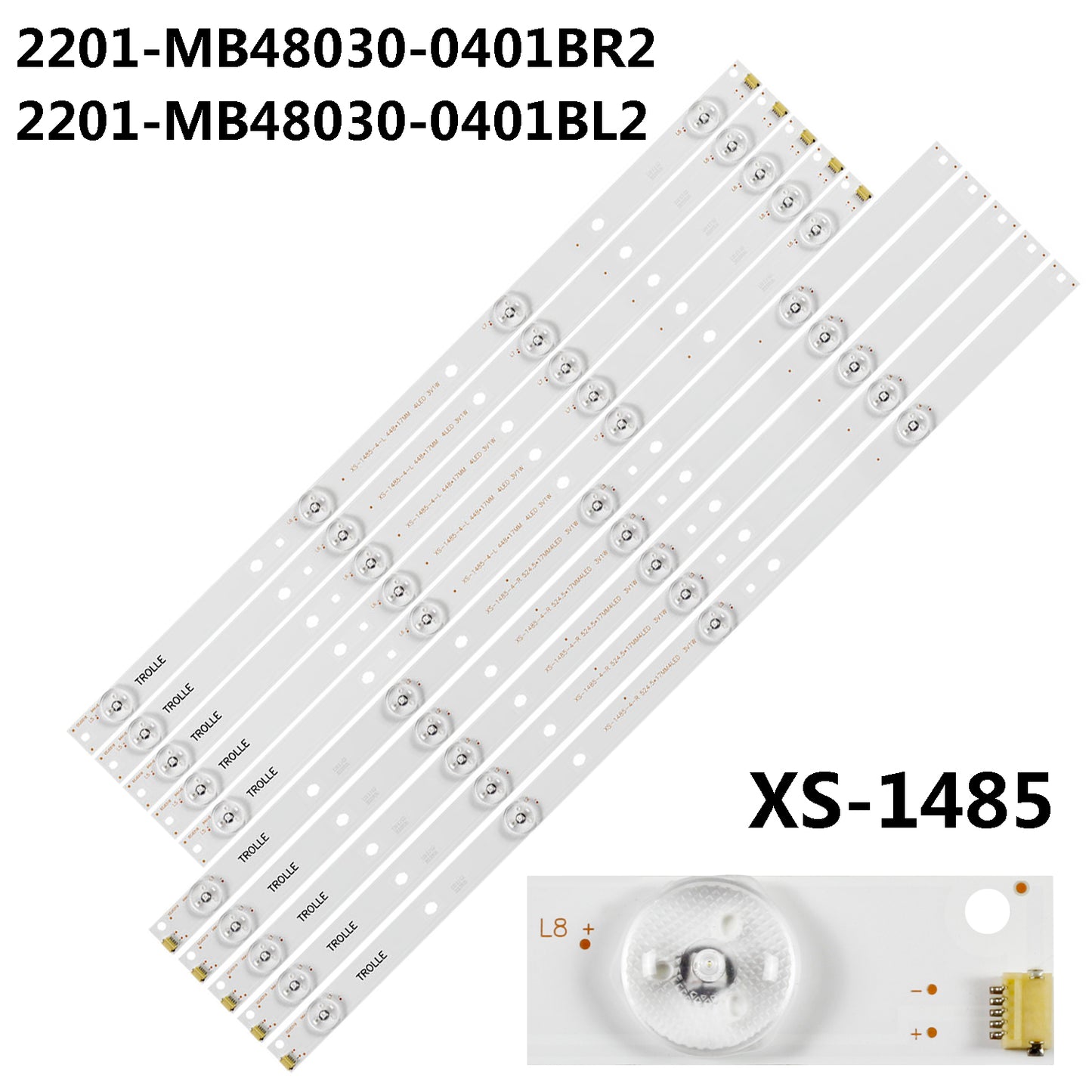 XS-1485 LED Backlight 2201-MB48030-0401BR2 2201-MB48030-0401BL2 For HKC K480 MZ4B17B7 S7331 AT48H1