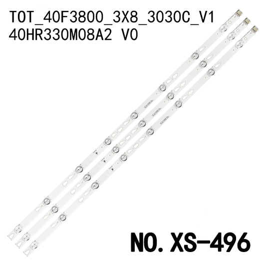 XS-496 LED BACKLIGHT STRIP FOR 40F3800 40FD2700 40FS3750 40FS3800 L40dz730a L40F3301B L40F3303B L40F3800A L40S4700FS LED40D2700B LED40D2710B 4C-LB4008-HR2 4C-LB400T-ZM3 40HR330M08A2 V0 TOT_40F3800_3X8_3030C_V1