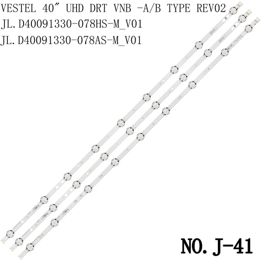 J-41 LED BACKLIGHT STRIP FOR 17DB40H 40C880 40C890 40R5000U 40R500U C40U446A DLED40287FHD LT-40C860 TVY40V298STWEB VES400QNDS-2D-U11 N11 N13 JL.D40091330-078HS-M_V01