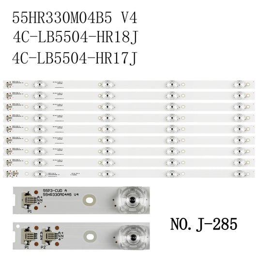 J-285 9PCS/set LED backlight 4 lamps 4C-LB5504-HR17J 4C-LB5504-HR18J 55HR330M04B5 V4 for 55BC7600 55T1YP 55U6780C screen LVU550ND1L