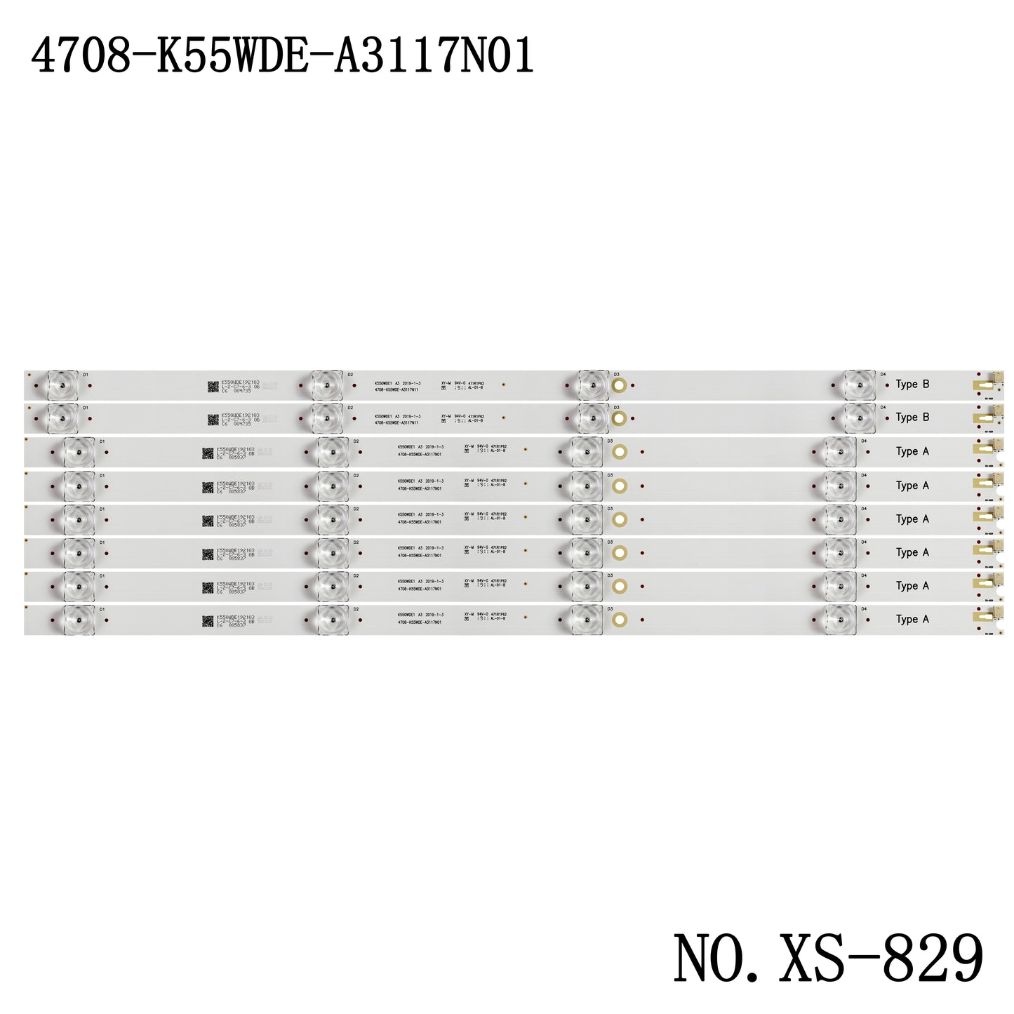 XS-829 LED BACKLIGHT STRIP FOR  55PUF7194 4708-K55WDE-A3117N01 4708-K55WDE-A5117N01 4708-K55WDE-A5117N11 K550WDE1 A3 N11 K550WDE1 A5