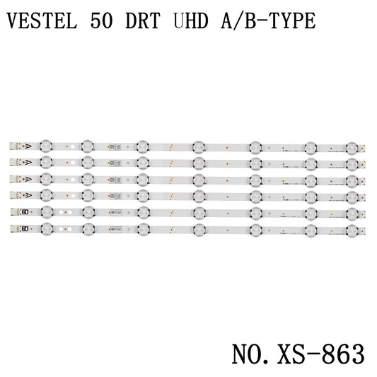 XS-863 LED BACKLIGHT STRIP FOR 50A04USB 50HK15T74U 50HK6T74U 50U6863DB 50UD6300 50VL5A63DB VESTEL 50'' DRT UHD A-TYPE VESTEL 50'' DRT UHD B-TYPE