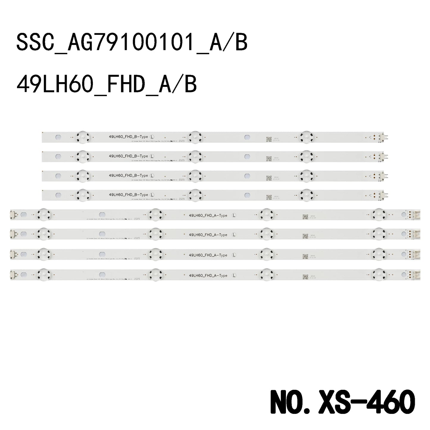 XS-460 8pcs x LED Backlight For LG innotek Direct 16Y 49LH60_FHD A/B TYPE HC490DUN-ABRR1-211X 49LH604V JVC LT-50C550 49LW540S-UF LG Innotek Direct 16Y 49inch 49LW540S SSC_AG79100101_A B BOE 490B5