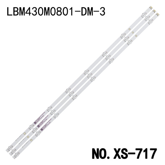 XS-717 Kit 3pcs LED backlight strip for Samsung UN43NU6900 UN43NU6900F LBM430M0801-DM-3 58.43T16.001 58.43T0U.E01