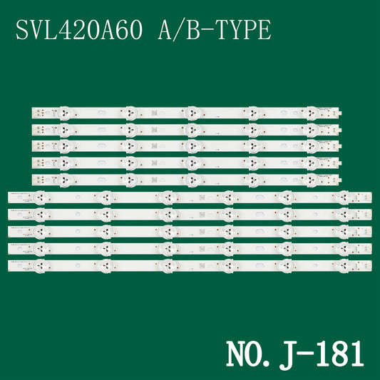 J-181 LED BACKLIGHT STRIP FOR 42LN5100-CP 42LS341T 42LM3450 42LN5100 42LS3150 42LS3150-CA 42LS315H 42LS3450 42LS3450-ZA 42LS345T 42LS451T HC420DUN-SCCP1-11 XX SVL420A60 A-TYPE B LG Innotek 42 NDE Rev 0.3 AB Type
