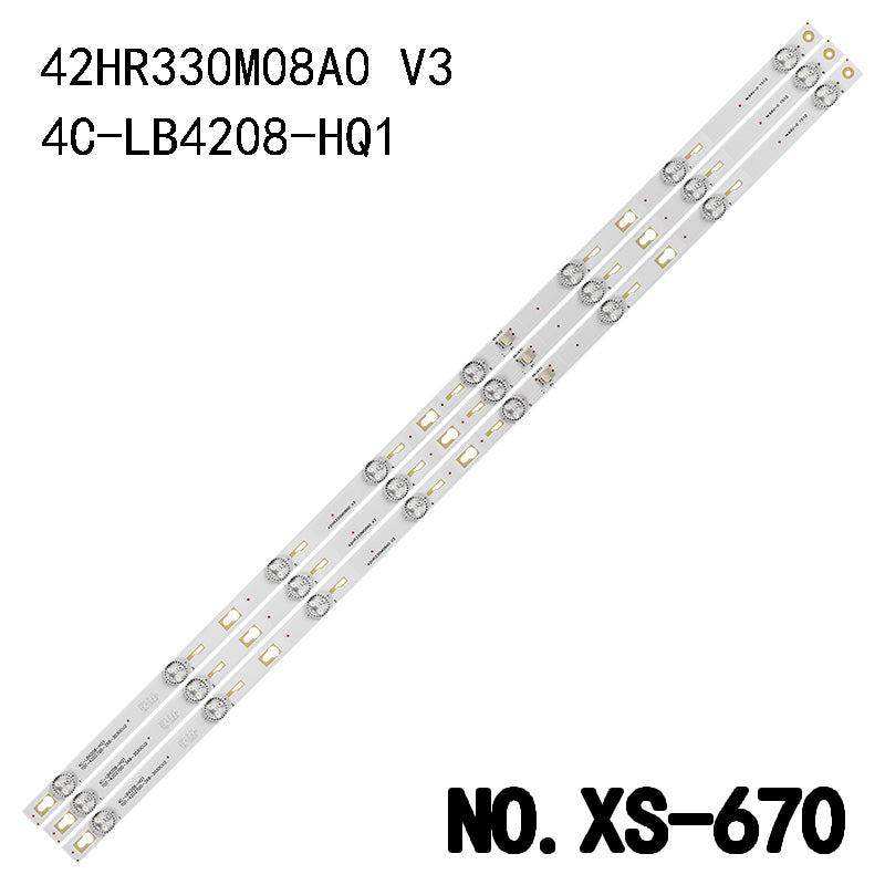 XS-670 LED BACKLIGHT STRIP FOR L42F3303B 42M80A 42M18E 42S100 42HR330M08A0 V3 4C-LB4208-HQ1 TOT-42D2700-3X8-3030C V2