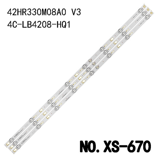 XS-670 LED BACKLIGHT STRIP FOR L42F3303B 42M80A 42M18E 42S100 42HR330M08A0 V3 4C-LB4208-HQ1 TOT-42D2700-3X8-3030C V2