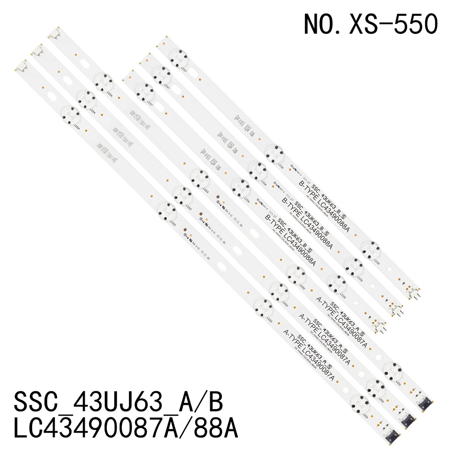 XS-550 6Pcs/Set LED Backlight Strip For LG 43LJ5500 43UJ6300 LC43490062A LC43490063A LC43490064A LC43490060A 43UK6300PUE LC43490087A