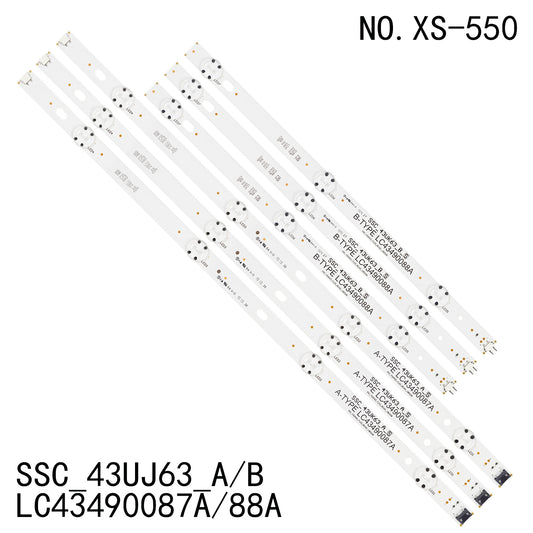 XS-550 6Pcs/Set LED Backlight Strip For LG 43LJ5500 43UJ6300 LC43490062A LC43490063A LC43490064A LC43490060A 43UK6300PUE LC43490087A