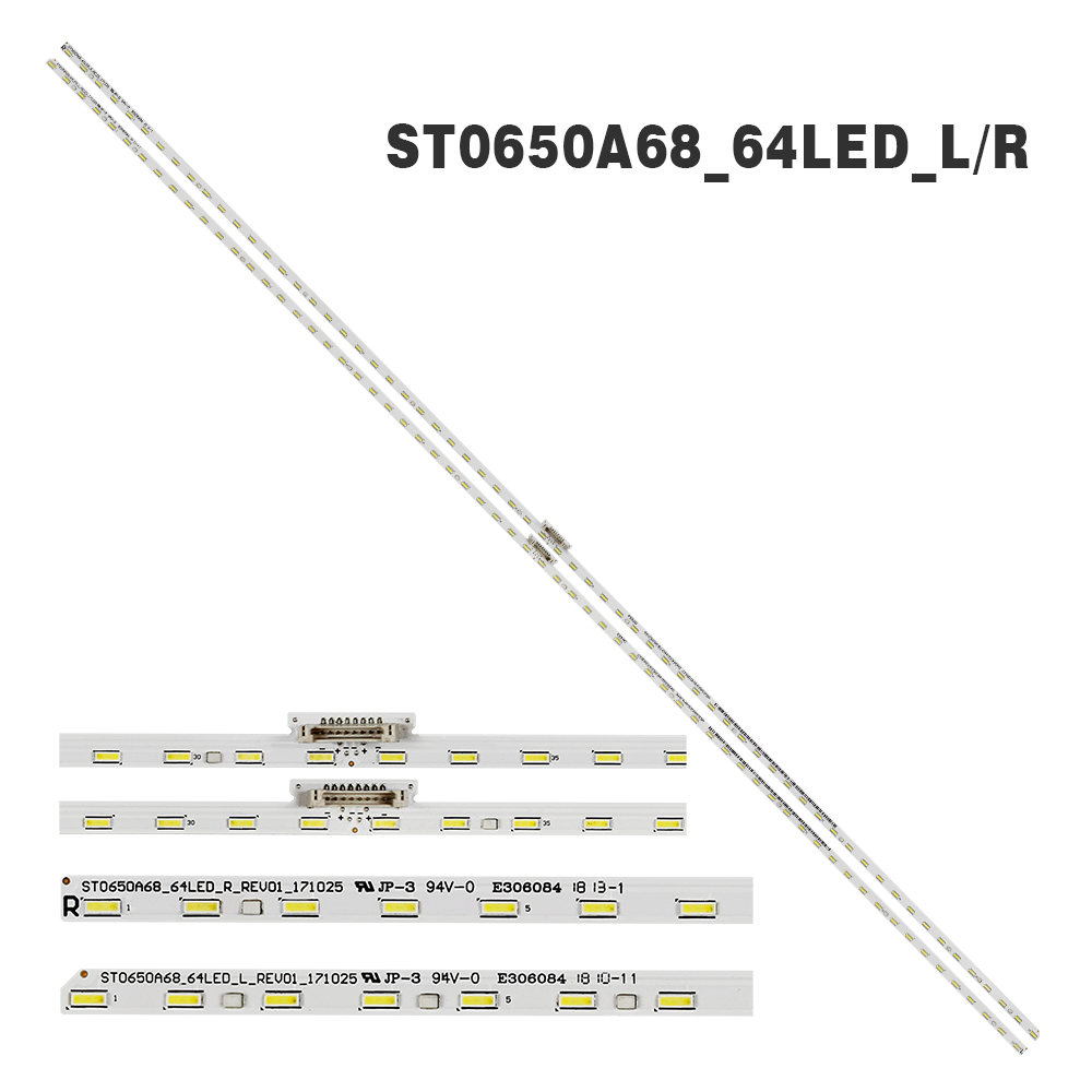 XS-1037 2Pcs/Set LED Backlight TV Strip ST0650A68_64LED_L/R 734.03507.000 KD-65X8500F KD-65X8566F KD-65xd8599 KD-65X8588G KD-65V8G KD-65XE8396 KD-65XE8096 KD-65XE7096 KD-65XE7002 KD-65XE8596