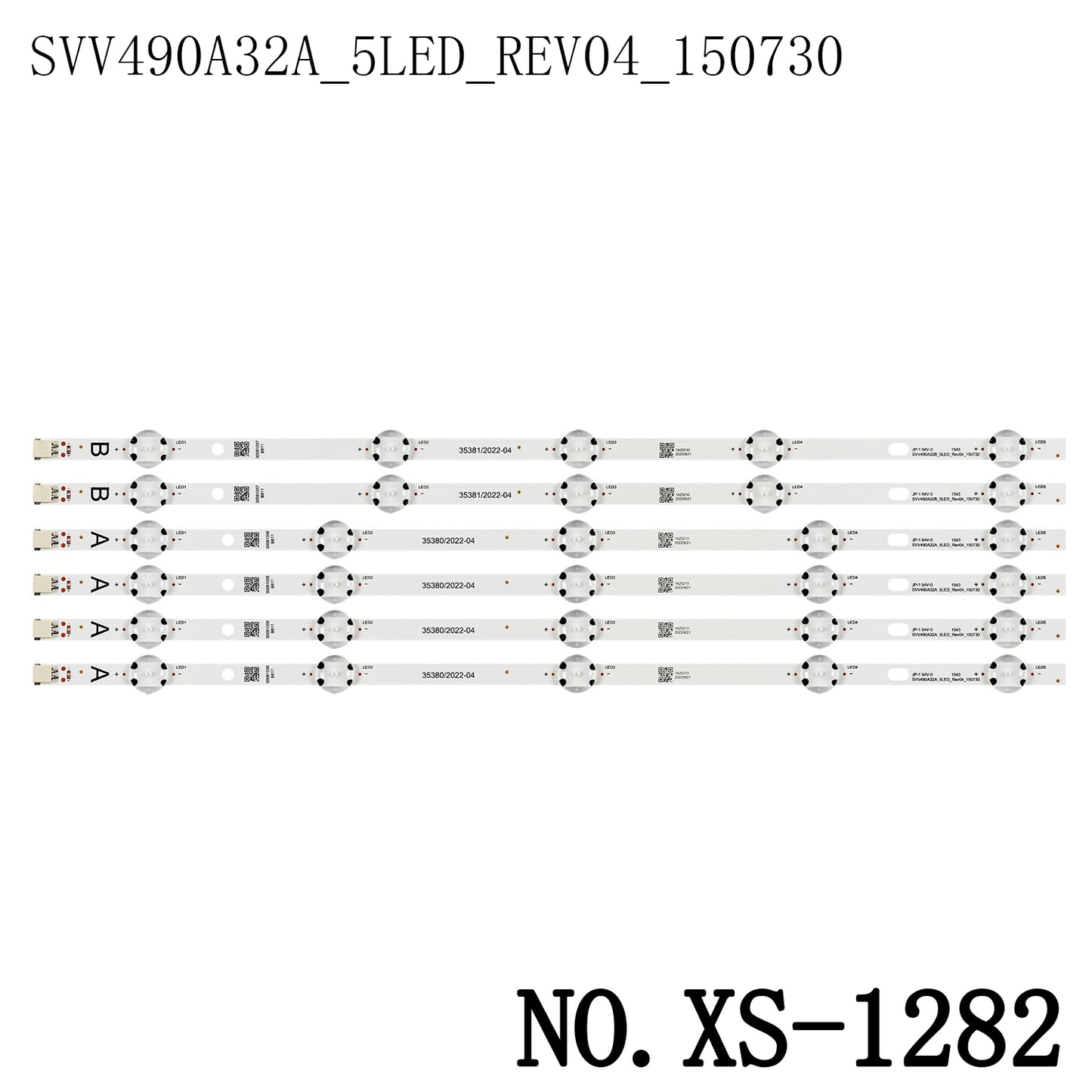 XS-1282 LED BACKLIGHT STRIP FOR 49L2863DG 49L3653DB 49L3753DB 49L3863DB 49U6763DB SVV490A32A_5LED_REV04_150730