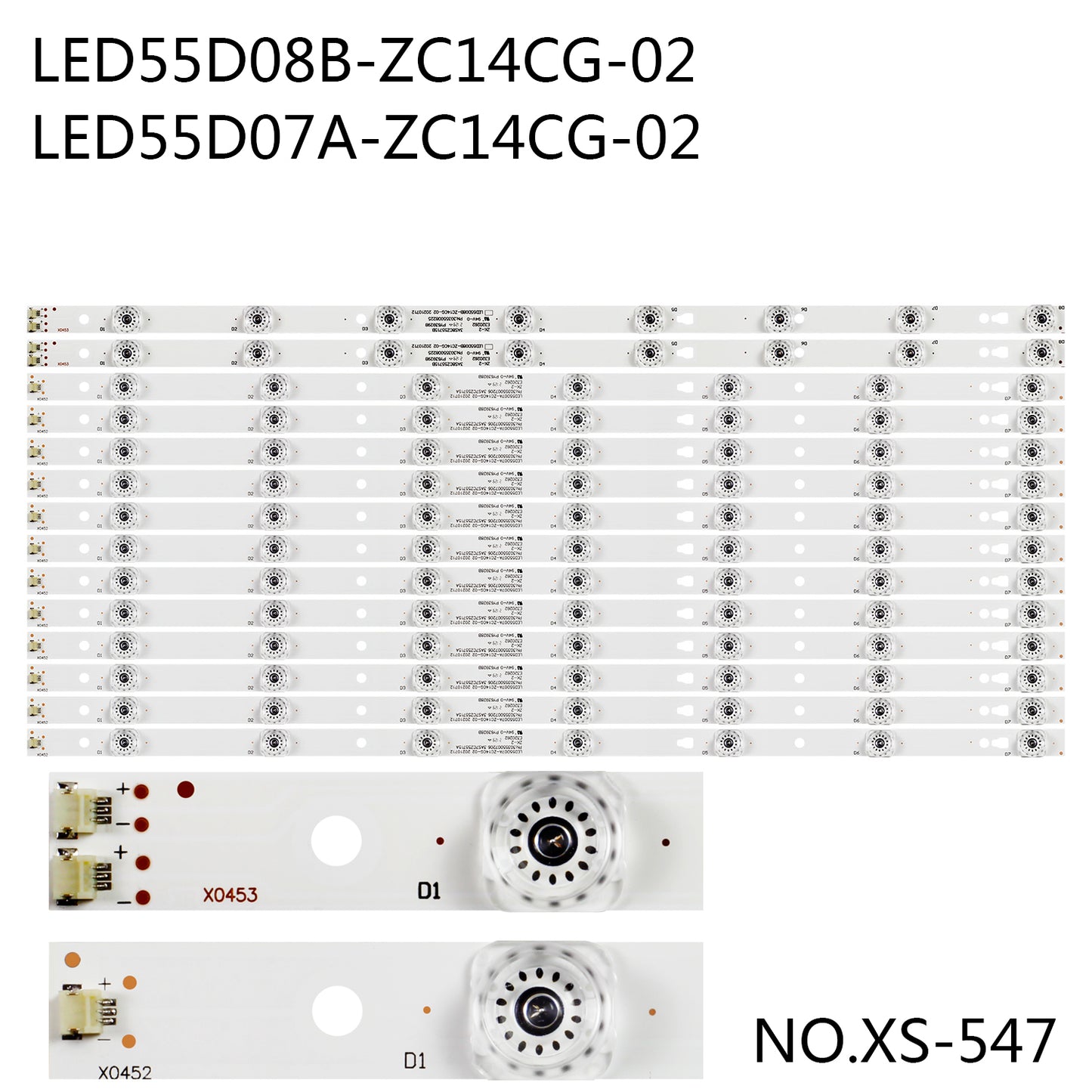 XS-547 14Pcs/Set LED Backlight Strip MHDV5533-U4 LT-55C550 LED55D08B-ZC14CG-02 LED55D07A-ZC14CG-02 30355007206 LSC550HN01-K01