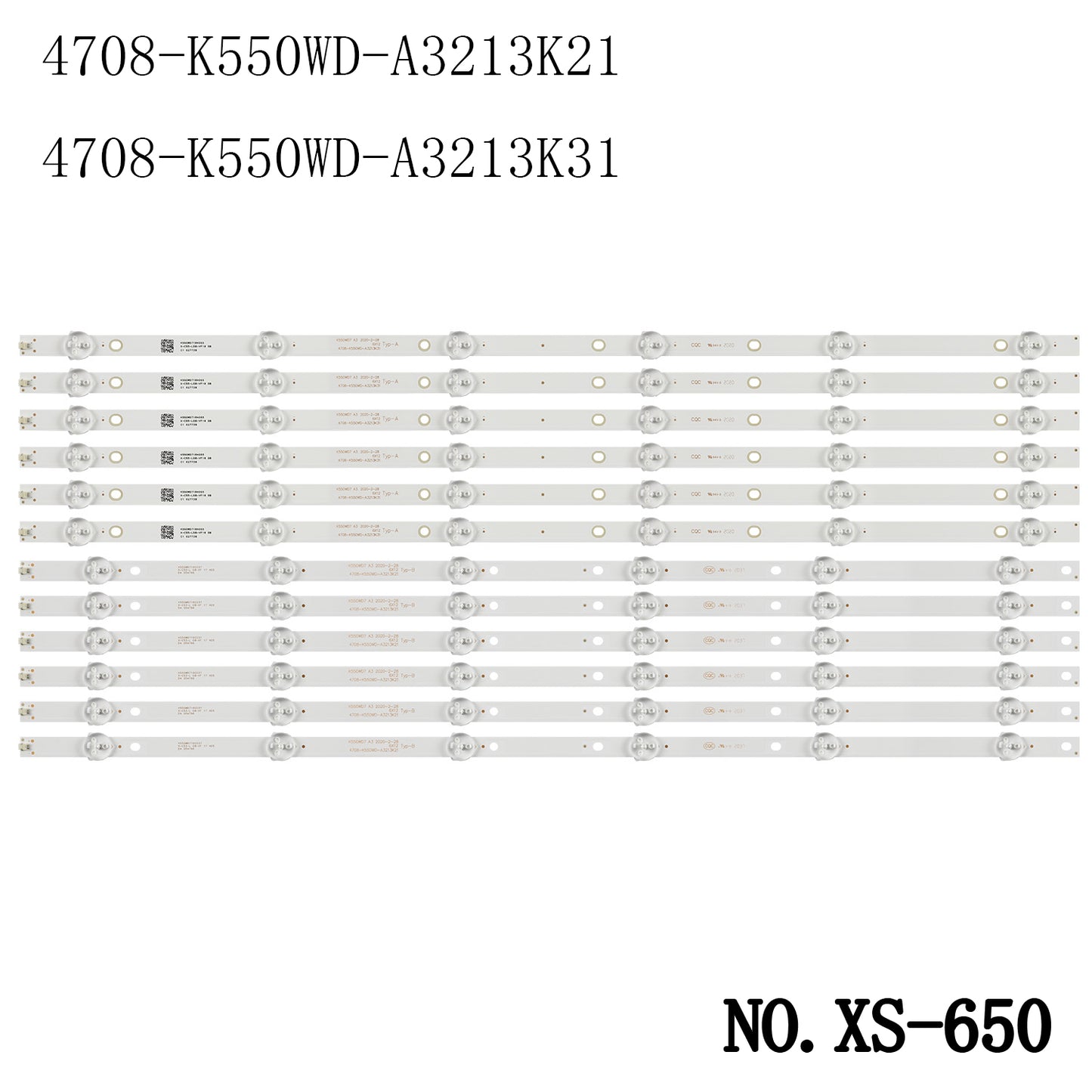 XS-650 LED BACKLIGHT STRIP FOR 55PFF5055/T3 55PUF5250/T3 55PUT5801/98 4708-K550WD-A3213K21 4708-K550WD-A3213K31