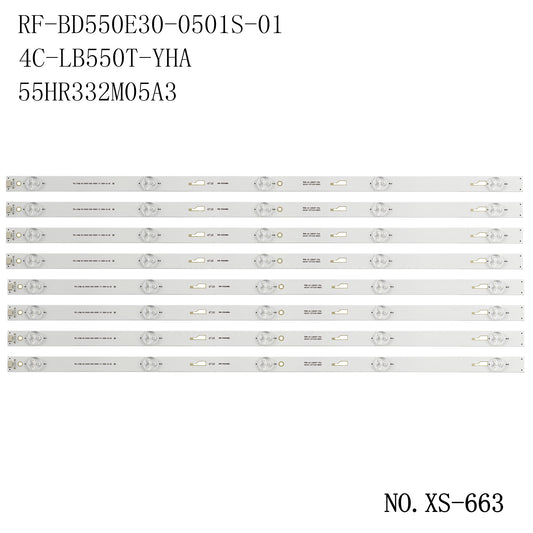 XS-663 8PCS For TCL_ODM_55_D1500_8*5_3030C YHF-4C-LB550T-YHA 55U36EBC 55D1600 55L26CMC 55GA1600 55L2600C LVF550CSDX 4C-LB550T-YHA 4C-LB550T-HR1 55HR332M05A3