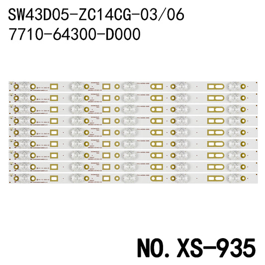 XS-935 LED BACKLIGHT STRIP FOR 43S9  PPTV-43C2 LED-43B800S 43E386E 43E390E SW43D05-ZC14CG-06 CRH-A43353505014ANREV1.2 B/SW43D05-ZC14CG-03/ 7710-64300-D000 303SW430032 NE-43F500CN15 TH-43DX500C RDL430FY(LD0-003)